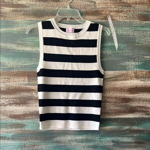 Striped Black and White Kids Tank Top